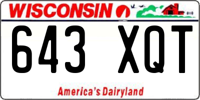 WI license plate 643XQT