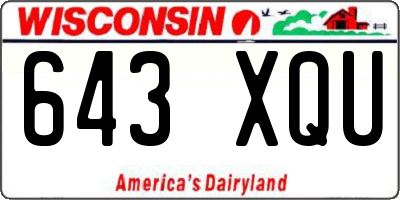 WI license plate 643XQU