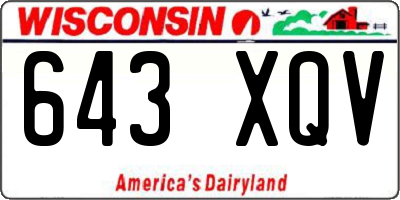 WI license plate 643XQV