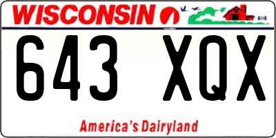 WI license plate 643XQX