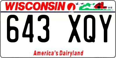 WI license plate 643XQY