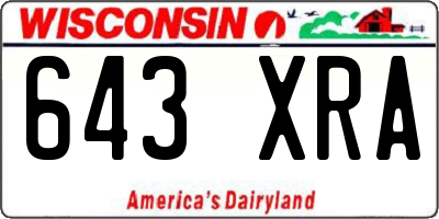 WI license plate 643XRA