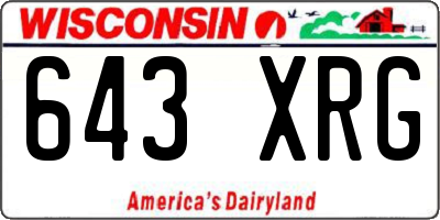 WI license plate 643XRG