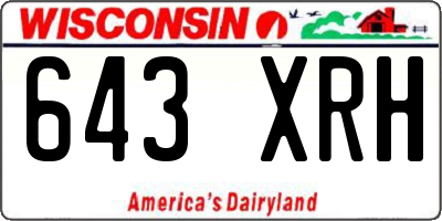 WI license plate 643XRH