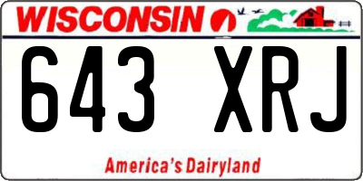 WI license plate 643XRJ
