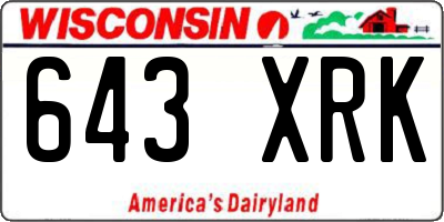 WI license plate 643XRK