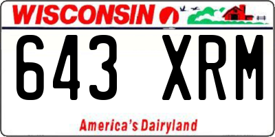 WI license plate 643XRM