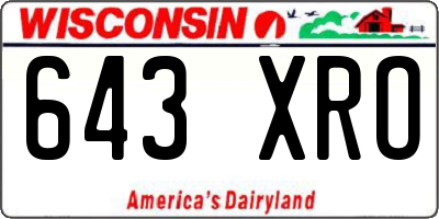 WI license plate 643XRO