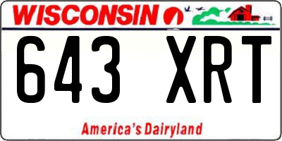 WI license plate 643XRT