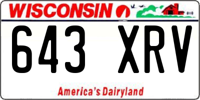 WI license plate 643XRV