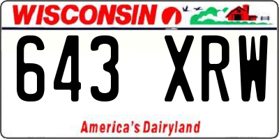 WI license plate 643XRW