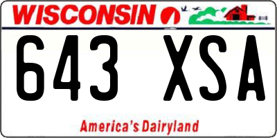WI license plate 643XSA