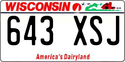 WI license plate 643XSJ