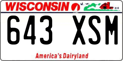 WI license plate 643XSM