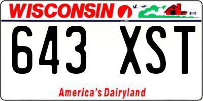WI license plate 643XST