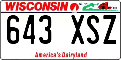 WI license plate 643XSZ