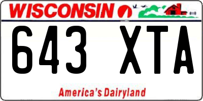 WI license plate 643XTA