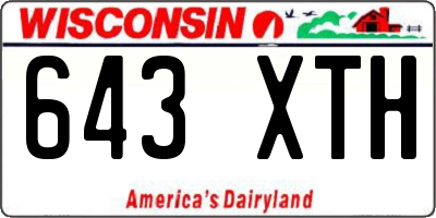 WI license plate 643XTH