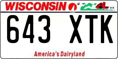 WI license plate 643XTK