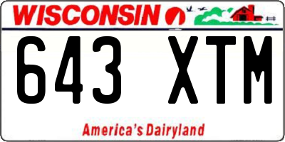 WI license plate 643XTM
