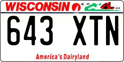 WI license plate 643XTN