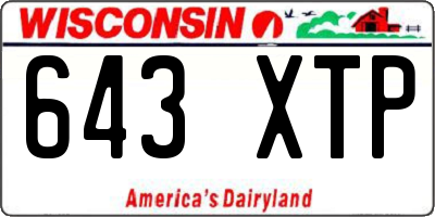 WI license plate 643XTP