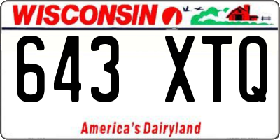 WI license plate 643XTQ