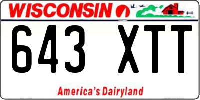 WI license plate 643XTT