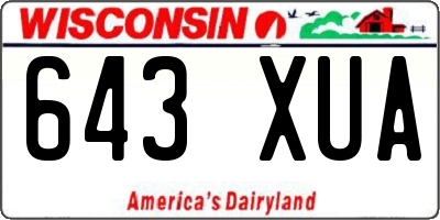 WI license plate 643XUA