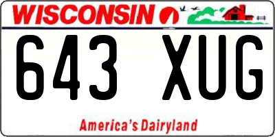 WI license plate 643XUG
