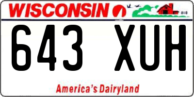 WI license plate 643XUH