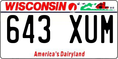 WI license plate 643XUM