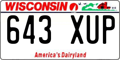 WI license plate 643XUP