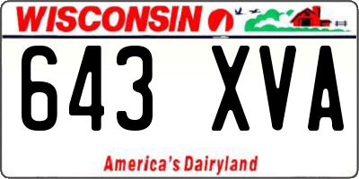 WI license plate 643XVA