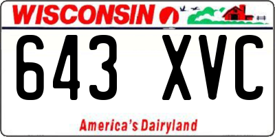 WI license plate 643XVC