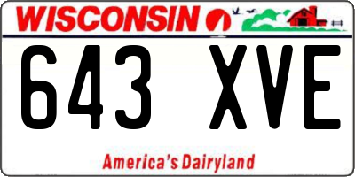 WI license plate 643XVE