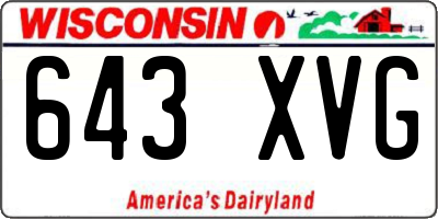 WI license plate 643XVG