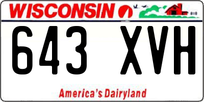 WI license plate 643XVH
