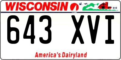 WI license plate 643XVI