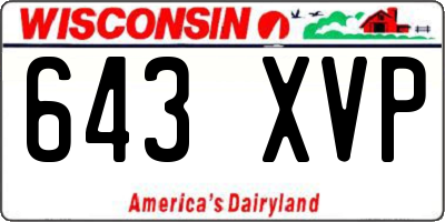 WI license plate 643XVP