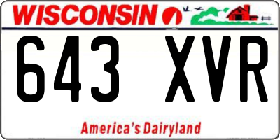 WI license plate 643XVR