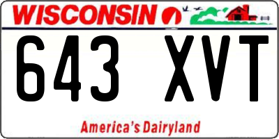 WI license plate 643XVT