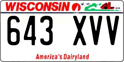 WI license plate 643XVV