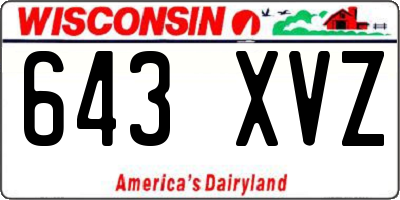 WI license plate 643XVZ