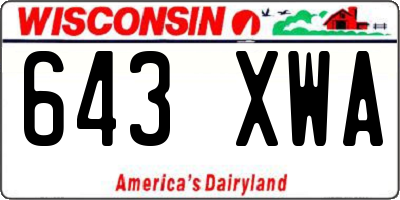 WI license plate 643XWA