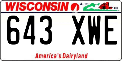 WI license plate 643XWE