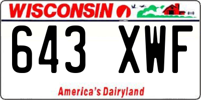 WI license plate 643XWF