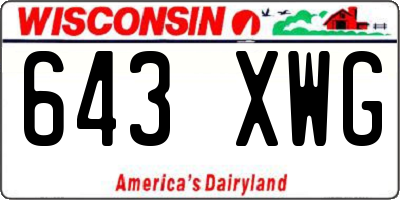 WI license plate 643XWG