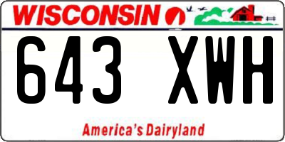 WI license plate 643XWH