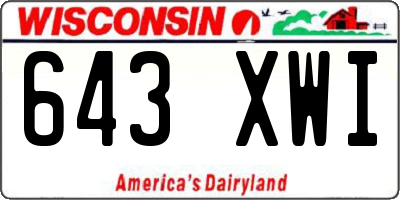 WI license plate 643XWI